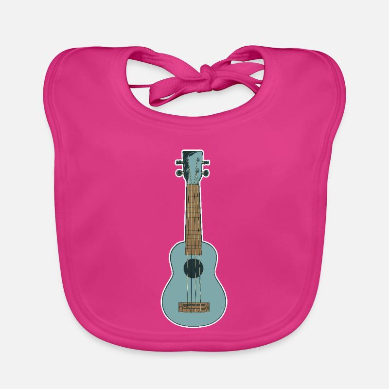 Retro Ukulele Organic Baby Bibs