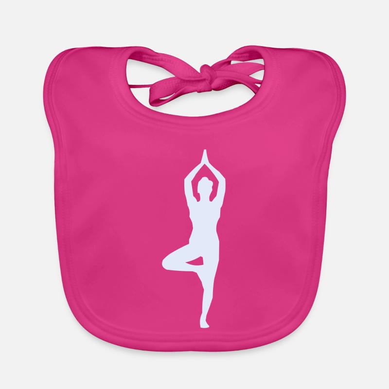 Yogastellung Baum-Pose Silhouette Baby Bio-Lätzchen