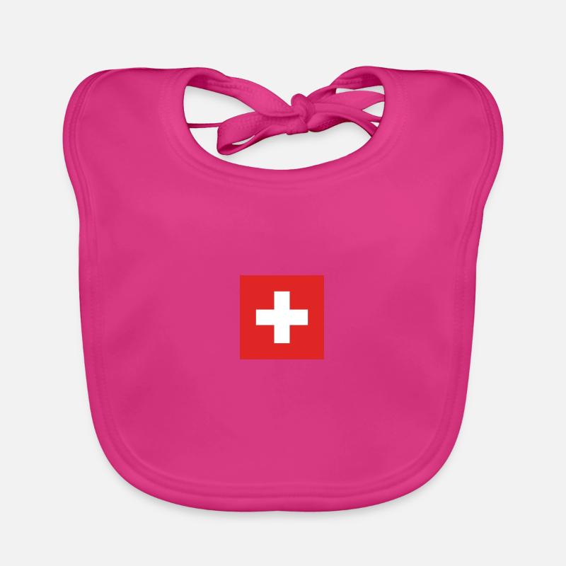 Drapeau suisse, drapeau suisse Bavoir bio Bébé