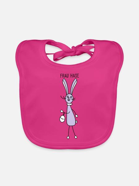 Mme lapin - Bavoir bio Bébé - fuchsia - Devant