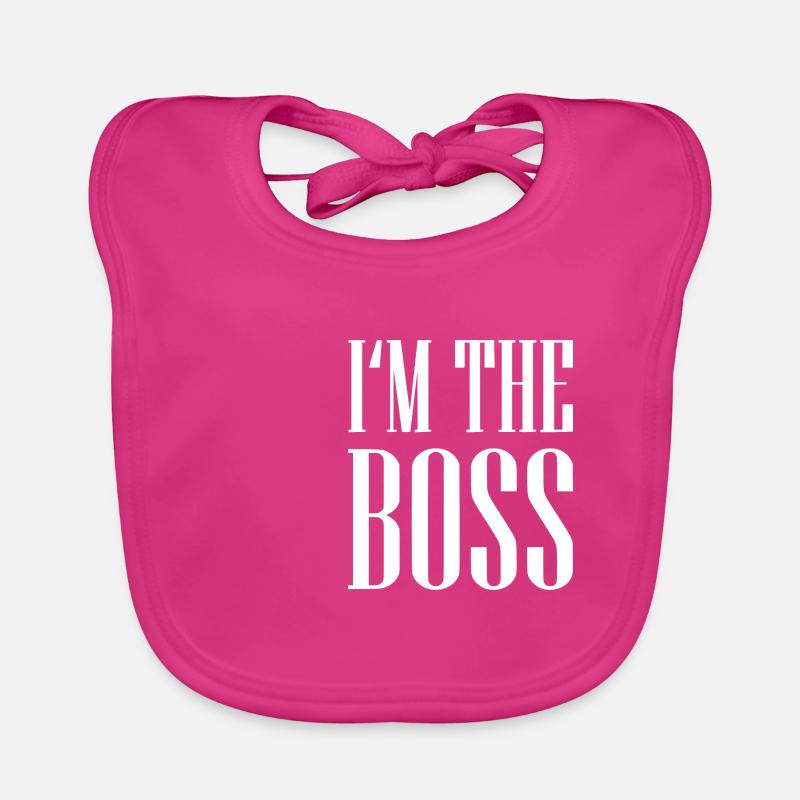 Dans le boss blanc - Bavoir bio Bébé - fuchsia