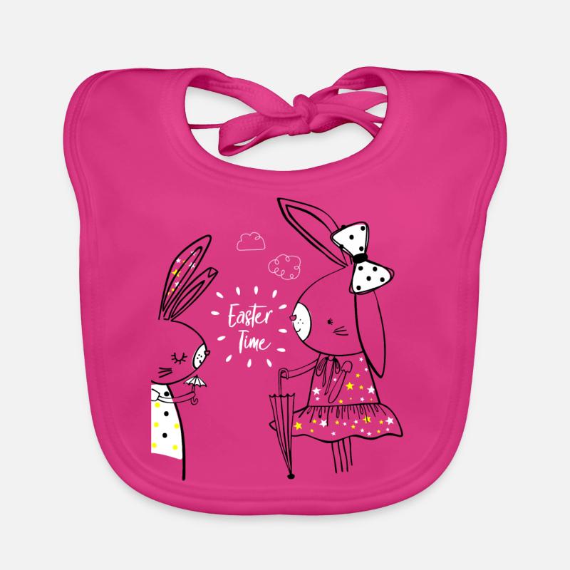 Deux lapins Bavoir bio Bébé
