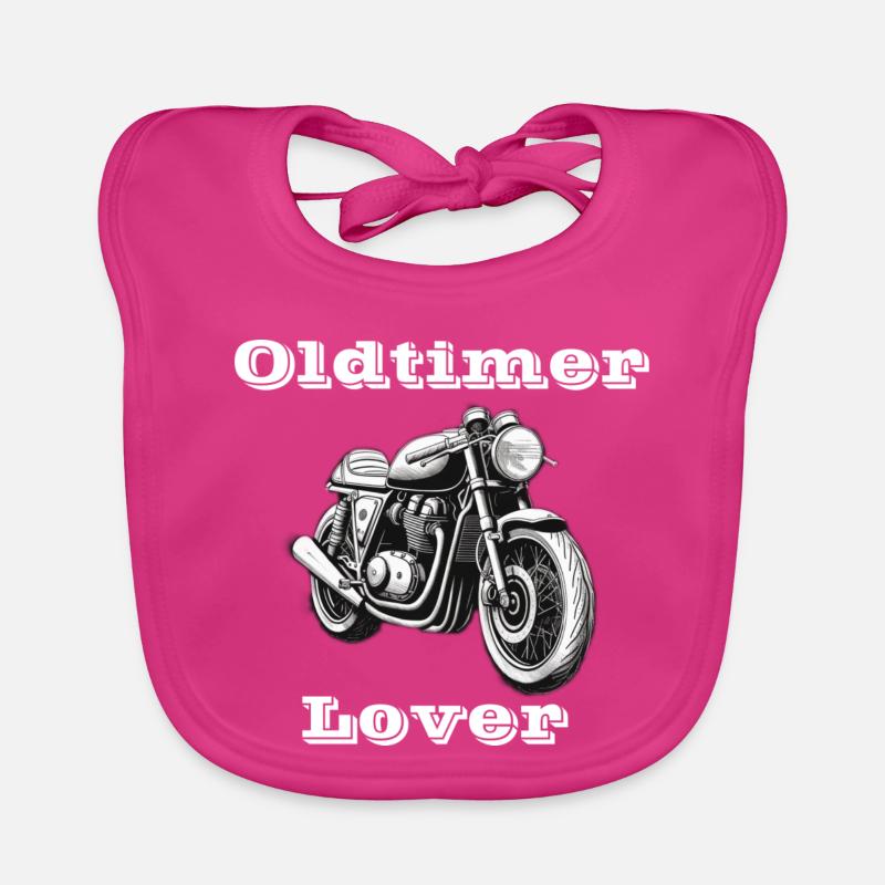 Oldtimer Lover blanc - Bavoir bio Bébé - fuchsia