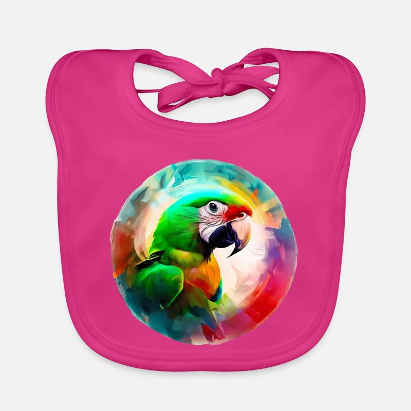 Colored macaw parrot Organic Baby Bibs