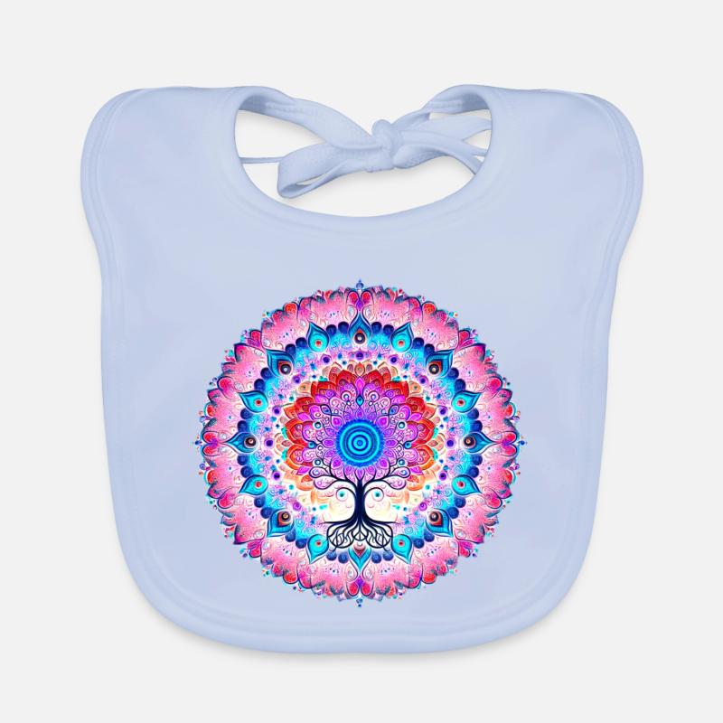 Mandala-Baum der Farben Baby Bio-Lätzchen