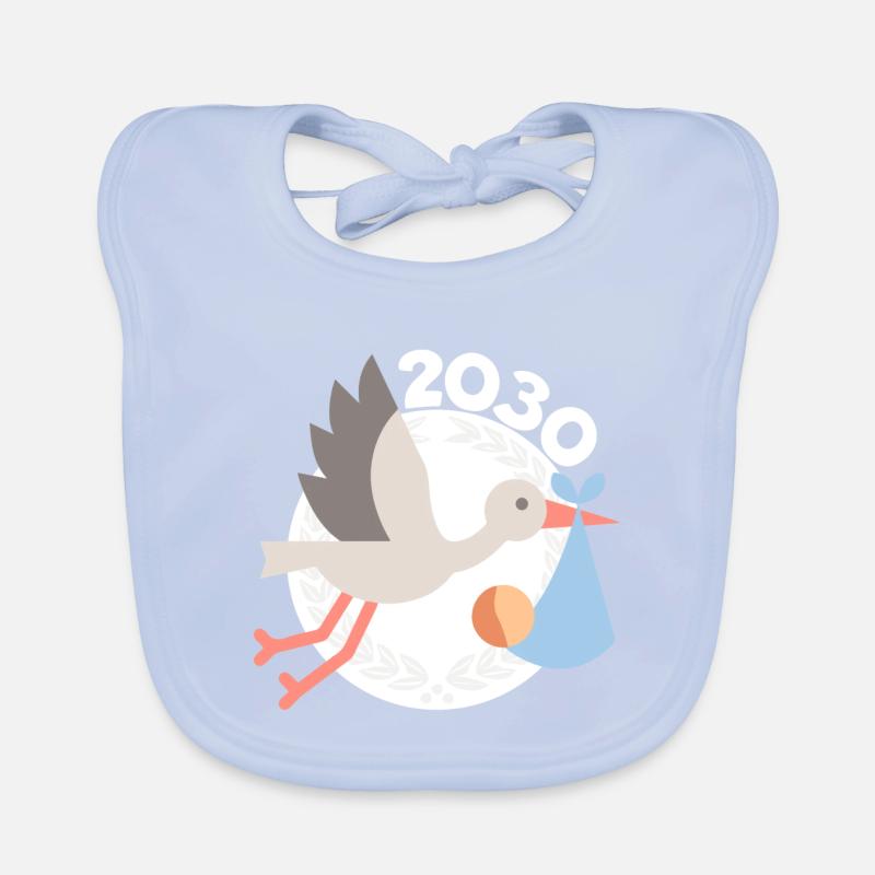 Cigogne avec bébé 2030 Bavoir bio Bébé