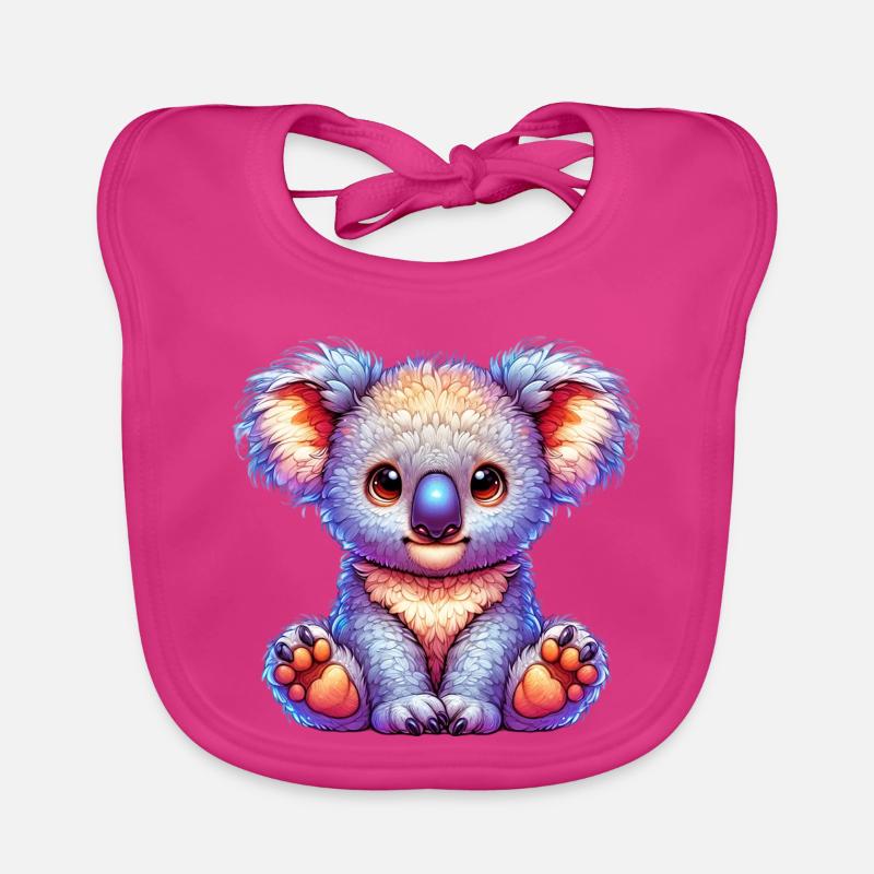 Koala - Bavoir bio Bébé - fuchsia