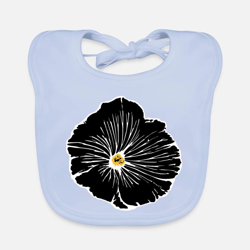 Blume schwarz Blumen schwarz Blüte Baby Bio-Lätzchen