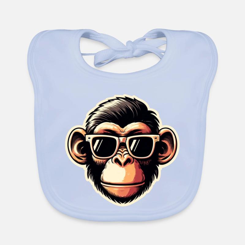 Affe Brille cool Baby Bio-Lätzchen
