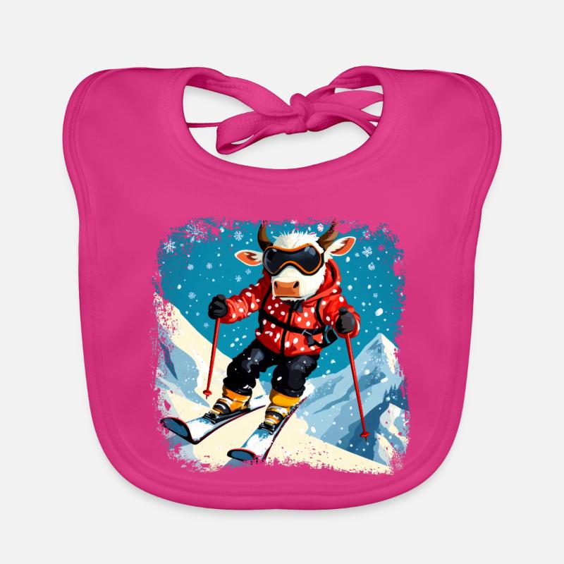 Ski Kühe Baby Bio-Lätzchen