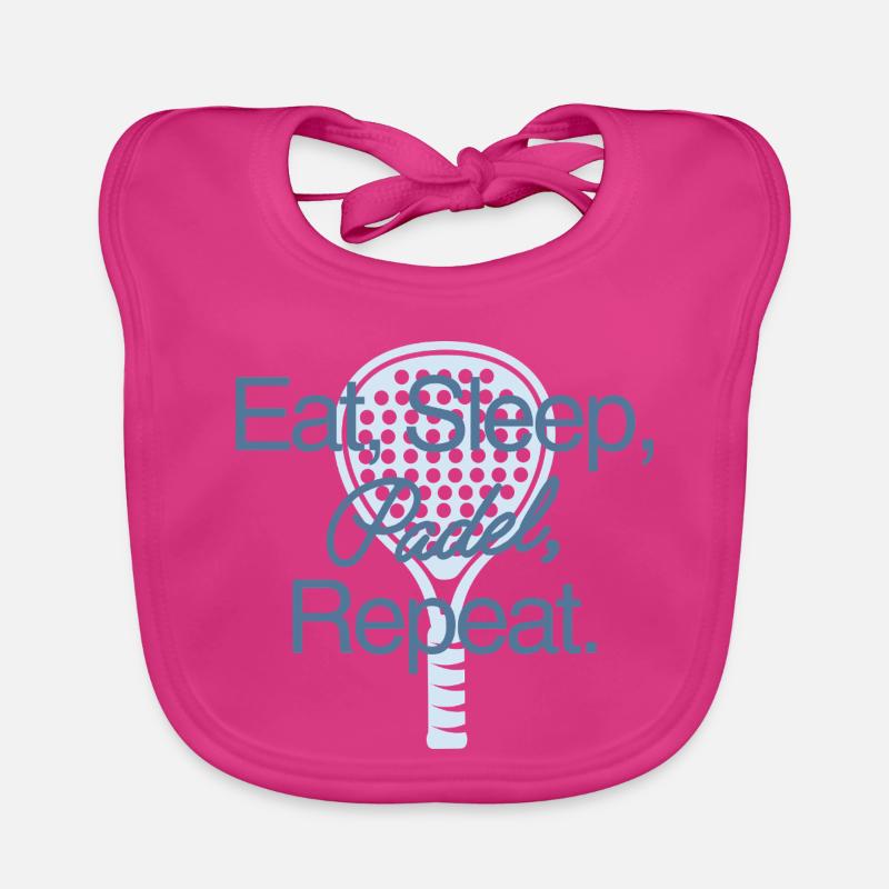 Manger dormir Padel répéter - Bavoir bio Bébé - fuchsia