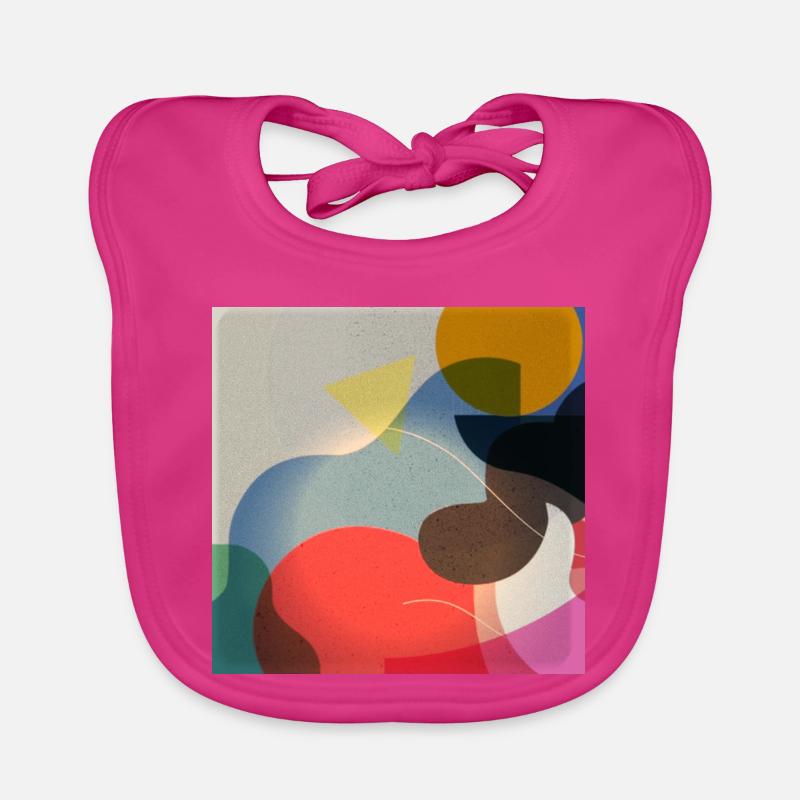 Composition de formes de couleurs abstraites - Bavoir bio Bébé - fuchsia