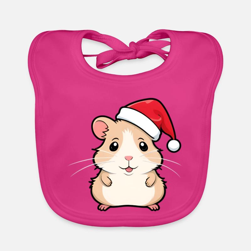 Hare? No Hamster Christmas Organic Baby Bibs