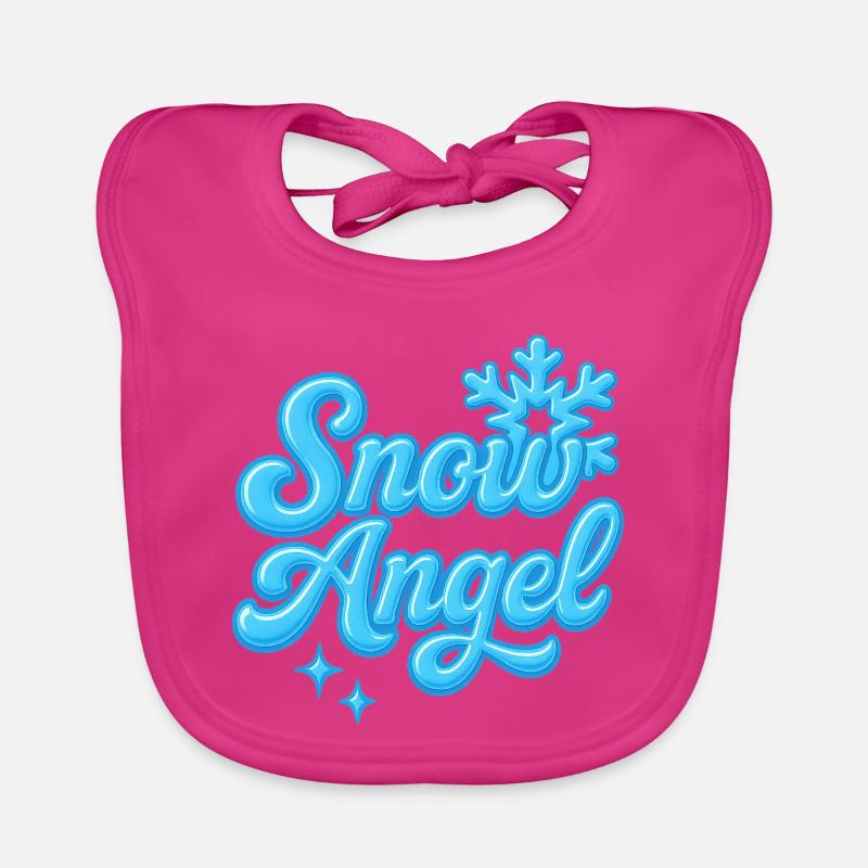 Angle de neige / Y2K Statement Design - Bavoir bio Bébé - fuchsia
