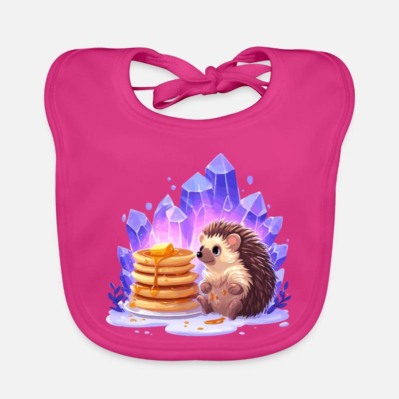 Hérisson avec des pancakes et des cristaux Bavoir bio Bébé