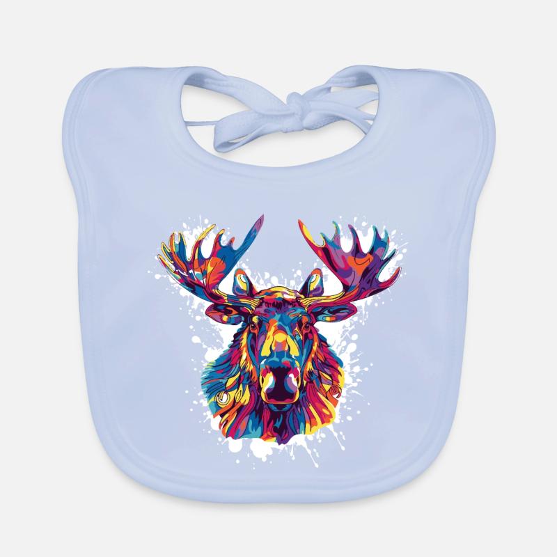 Deer Deer Paint Blobs Organic Baby Bibs
