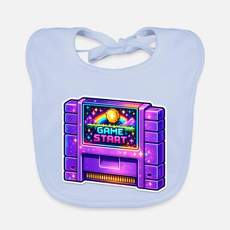 Néon Retro Arcade Start Bavoir bio Bébé