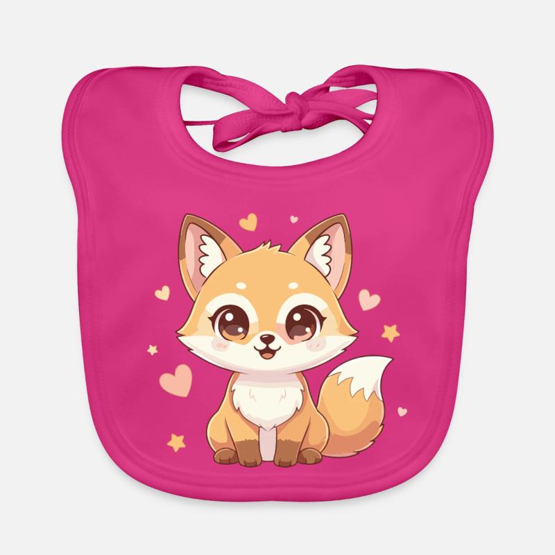 Kuschelfuchs mit Herzchen Charme Baby Bio-Lätzchen