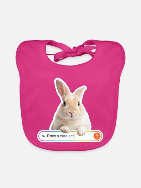 NOAI-Katze - Baby Bio-Lätzchen - Fuchsia
