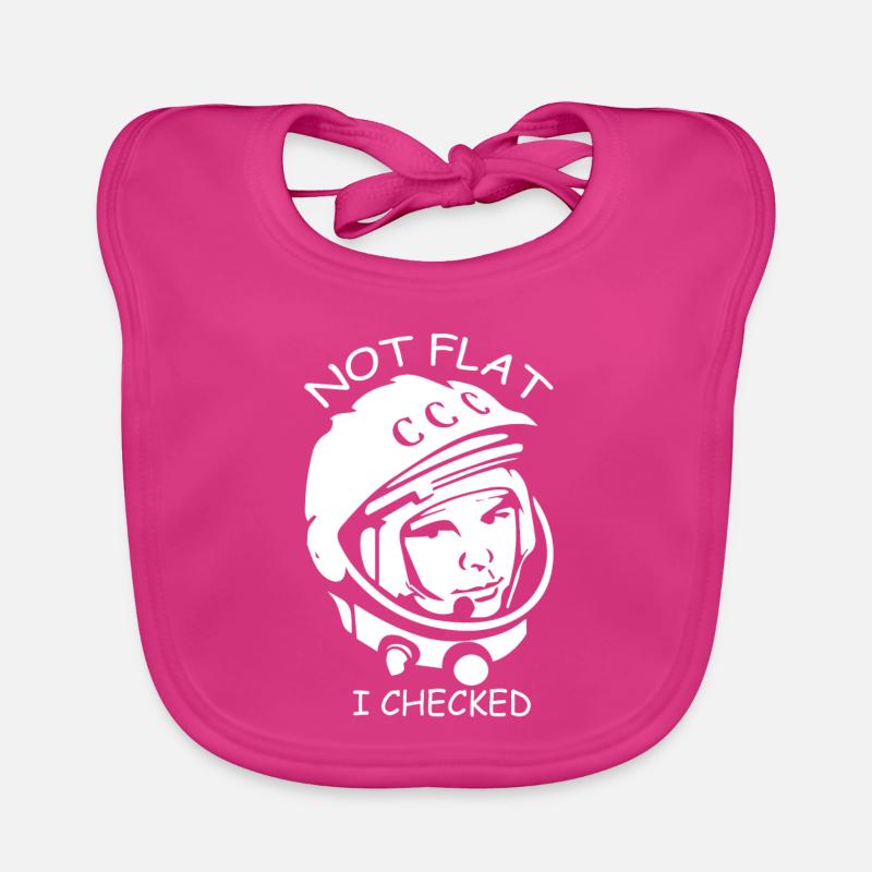 Not Flat I Checked Gagarin Geschenk Baby Bio-Lätzchen