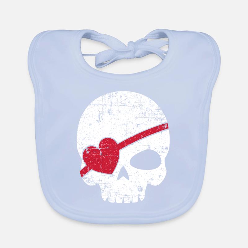 Piracy eye patch pirate skull gift Organic Baby Bibs