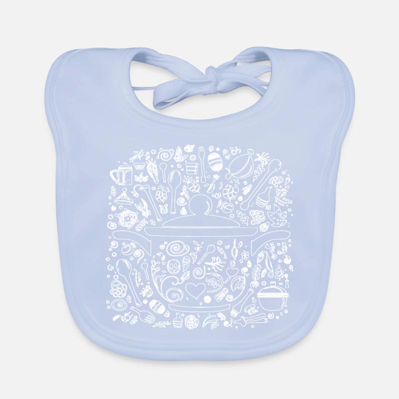 Casserole et plus - blanc Bavoir bio Bébé