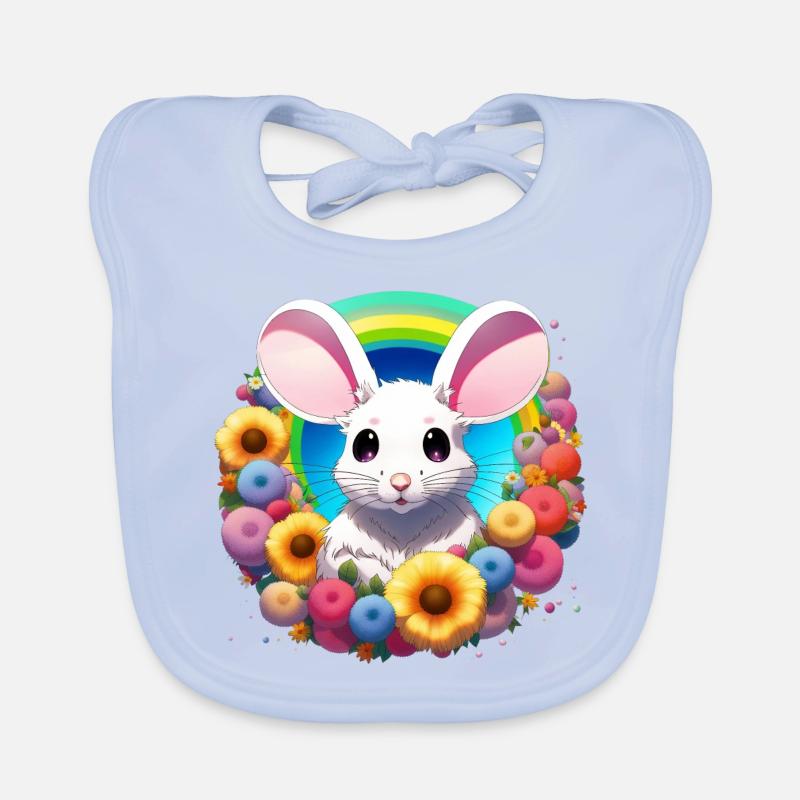 Rainbow Mouse Organic Baby Bibs