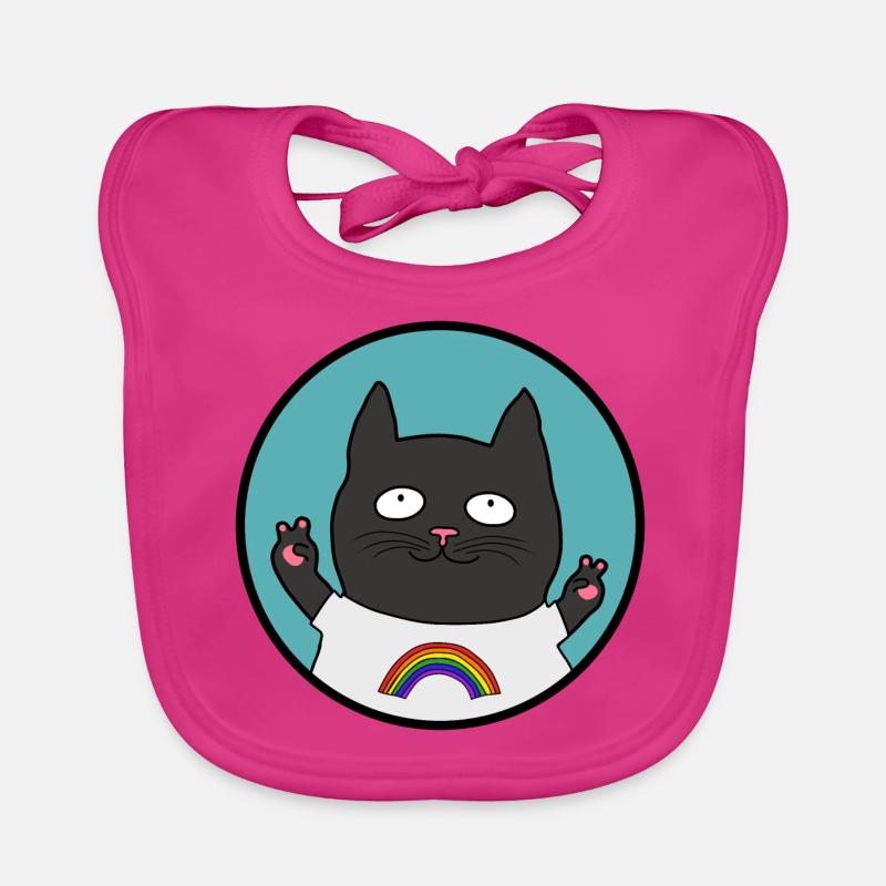 Fierté chat noir arc-en-ciel Bavoir bio Bébé
