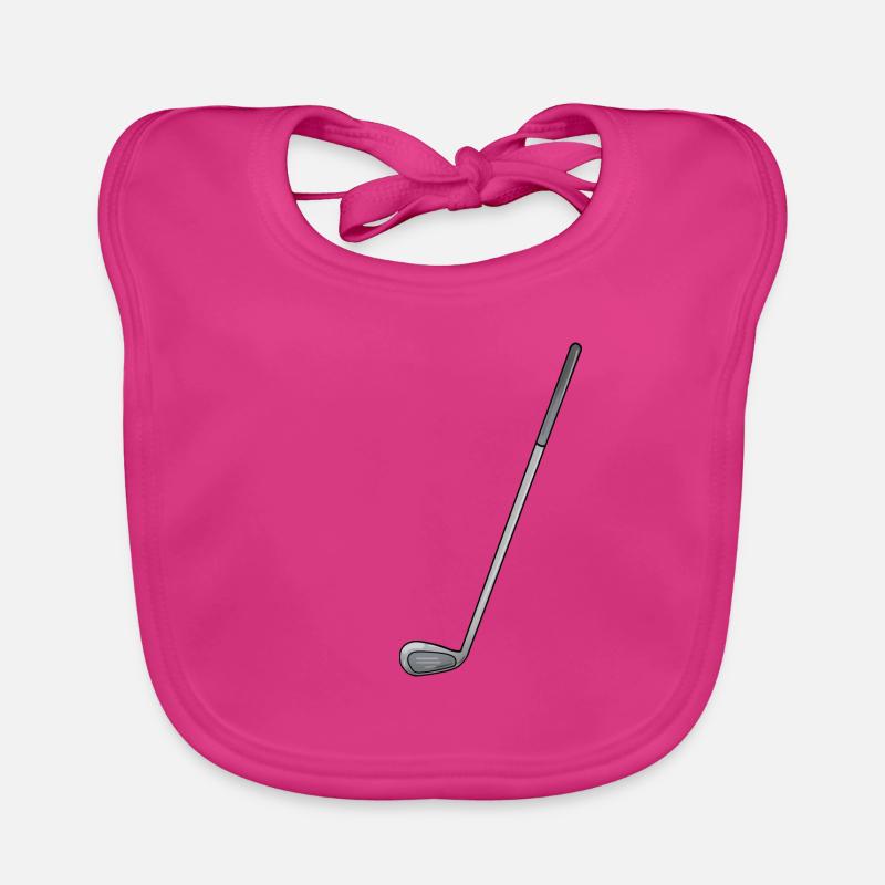 Golfschläger - Baby Bio-Lätzchen - Fuchsia