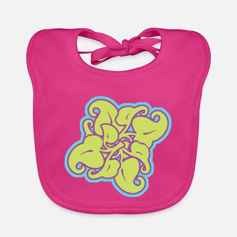 Mandala Artic Pattern in Lime Organic Baby Bibs