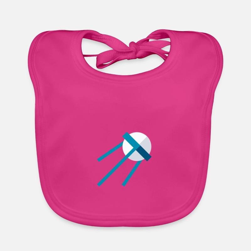 Satellite in Space – Blue Space Icon Organic Baby Bibs