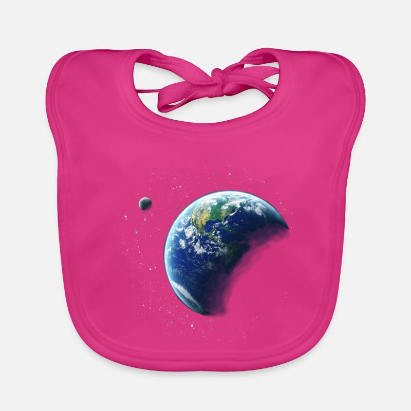 planète Terre - Bavoir bio Bébé - fuchsia