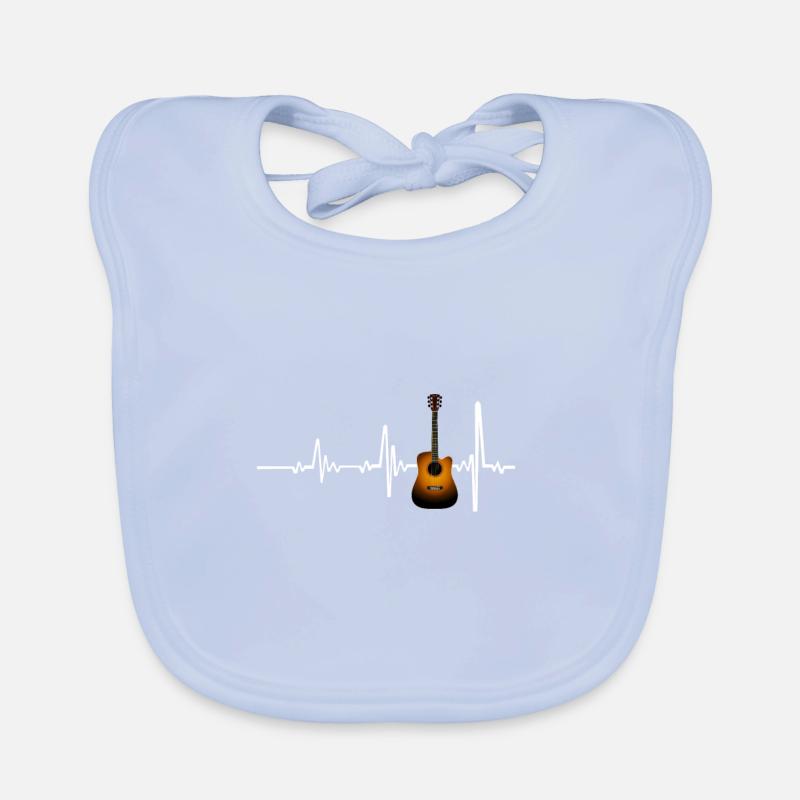 Heartbeat Guitar Design Organic Baby Bibs