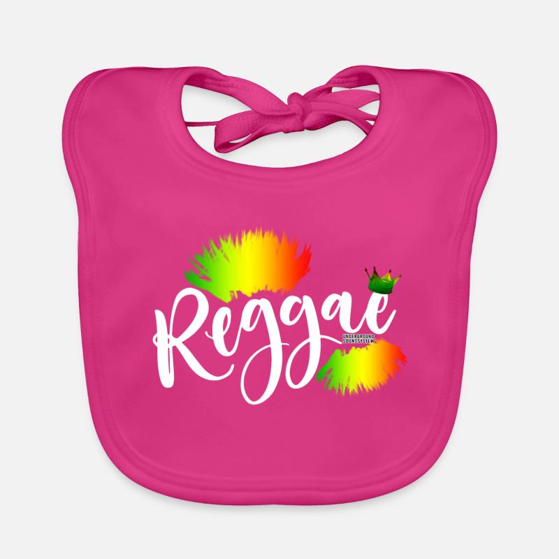 Reggae Rainbow Splash - Bavoir bio Bébé - fuchsia