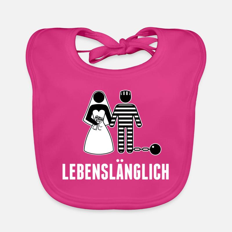 Junggesellenabschied Lustig Polterabend Ehe Lustig - Baby Bio-Lätzchen - Fuchsia
