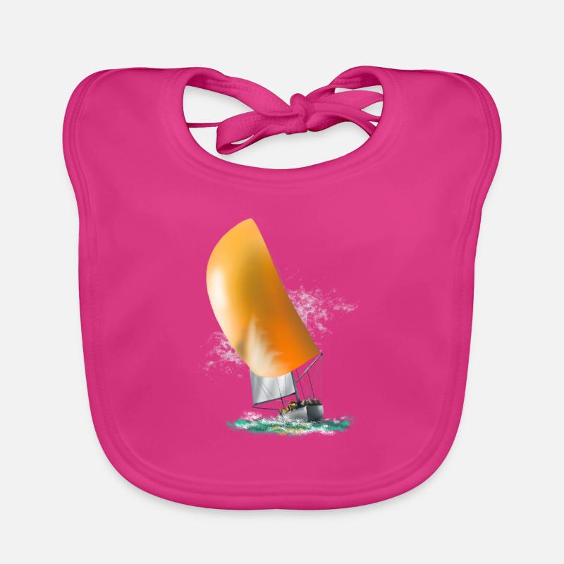 Segelboot - Baby Bio-Lätzchen - Fuchsia