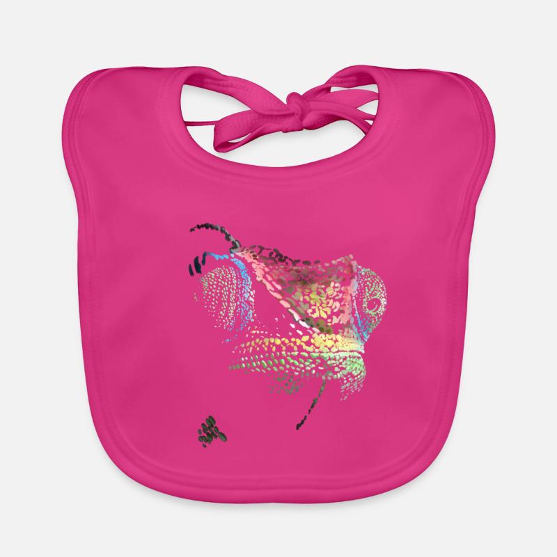 caméléon - Bavoir bio Bébé - fuchsia