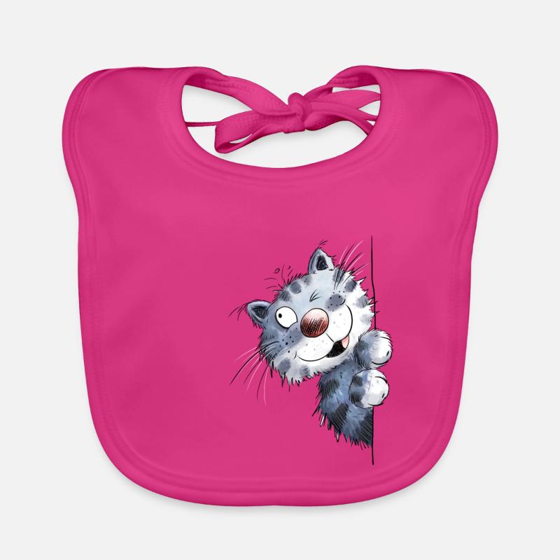 Chat bleu drôle pour les amis de chat Bavoir bio Bébé