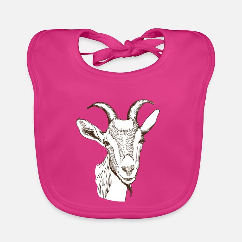 Chèvre - Bavoir bio Bébé - fuchsia
