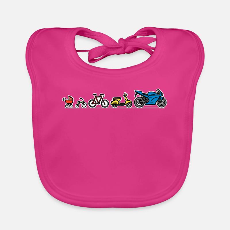 Evolution du développement de la moto Biker Evolution Bavoir bio Bébé