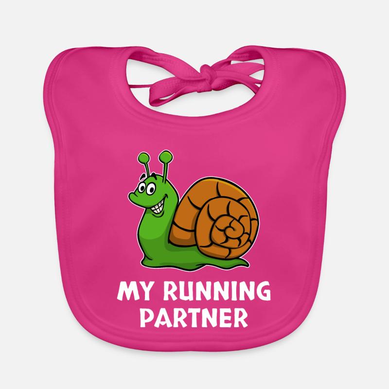 Snail pace funny partner look running jogging Organic Baby Bibs