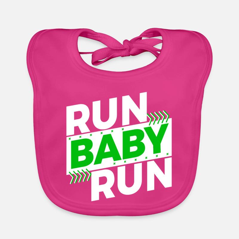 Running Jogging Race Training Endurance Saying Fun Organic Baby Bibs