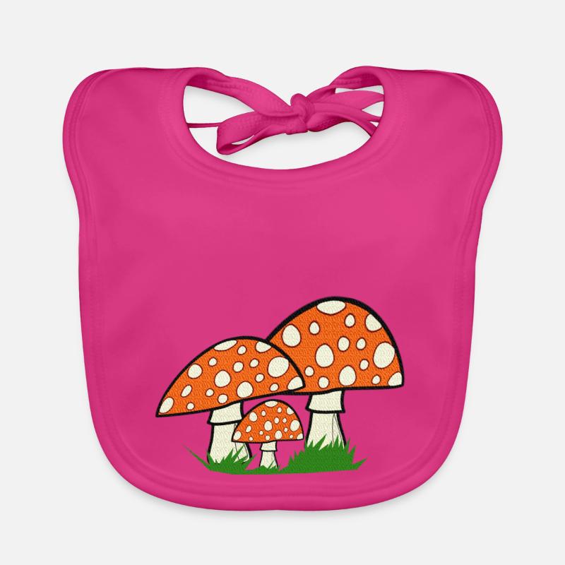 nature graphics, toadstools, great forest motifs Organic Baby Bibs