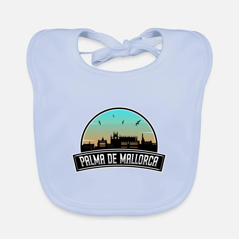 Palma De Mallorca Spain Skyline Spanish Souvenir Organic Baby Bibs