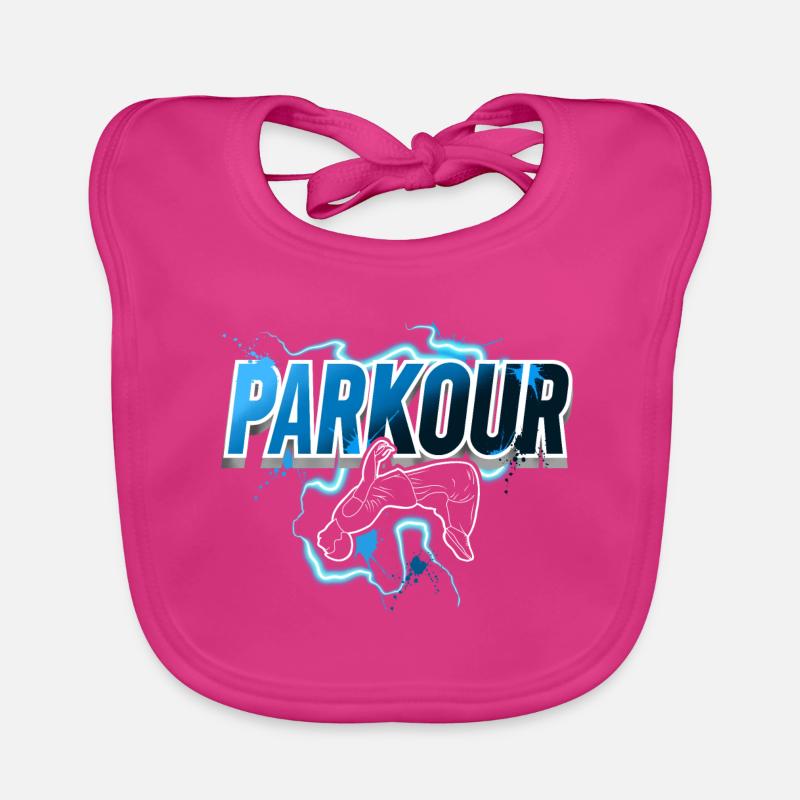 Parkour - Bavoir bio Bébé - fuchsia