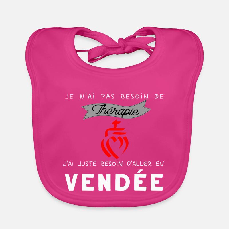 Vendee thérapie humour tee - Bavoir bio Bébé - fuchsia