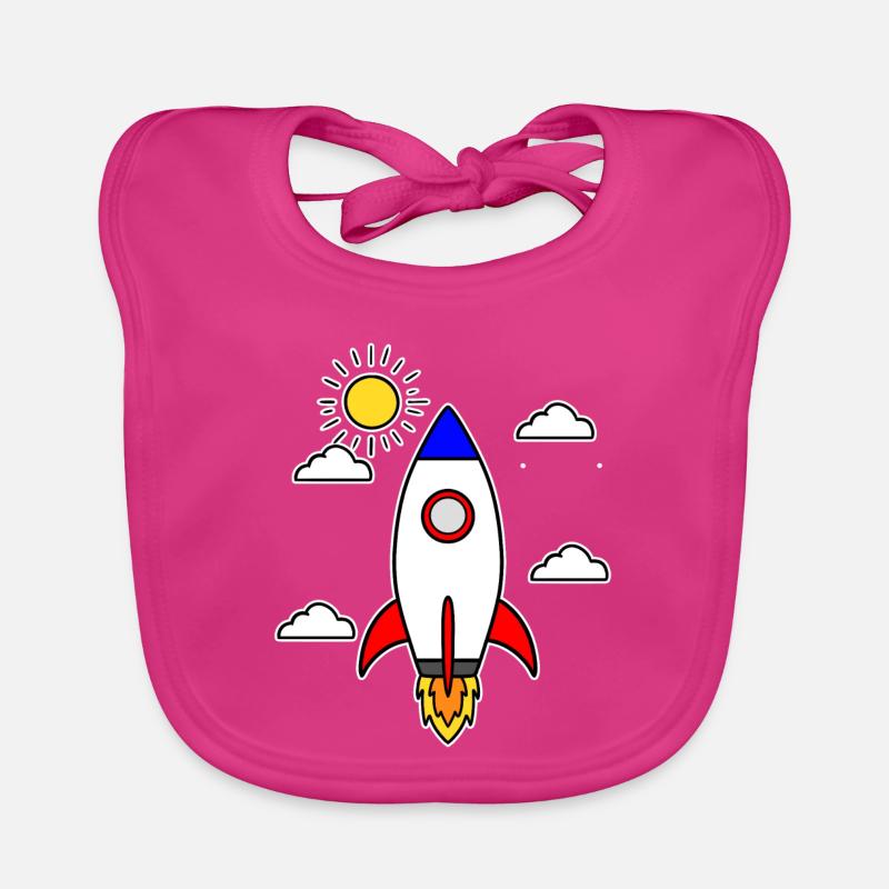 School launch rocket spaceship school start school Organic Baby Bibs