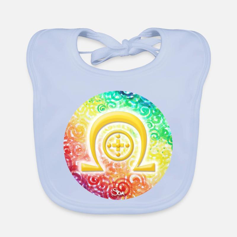 Regenbogen-Dimensionssymbol Heilung - Sonja Ariel Baby Bio-Lätzchen