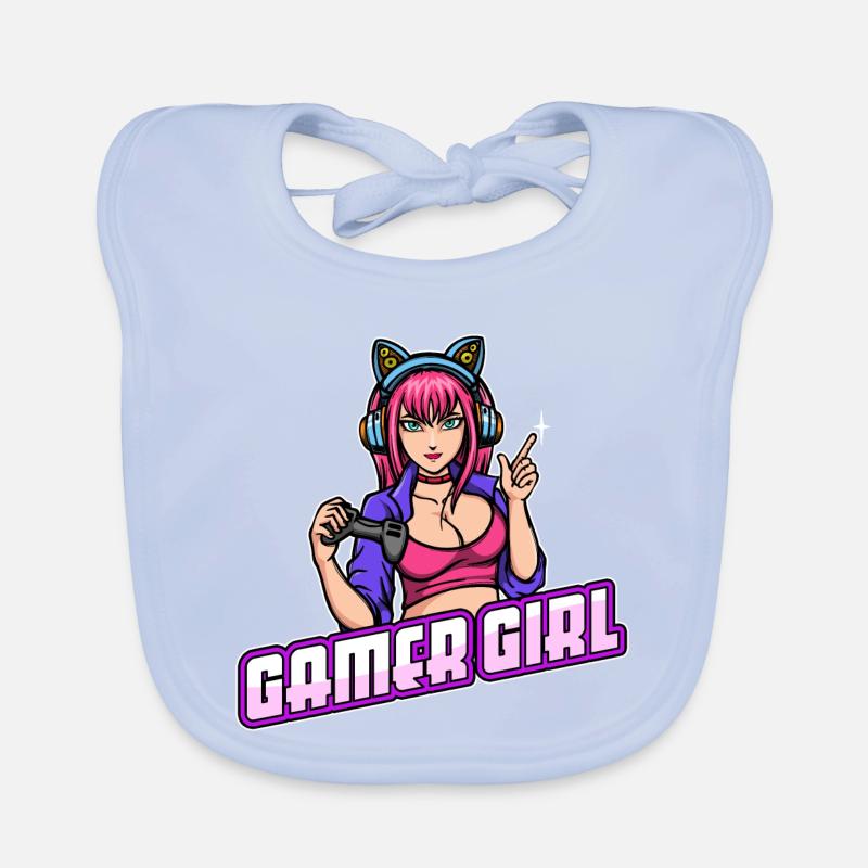 Gamer Queen Headset Controller Zocker Organic Baby Bibs