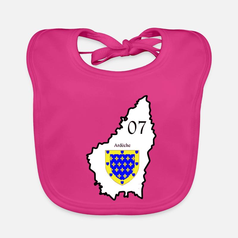 ardèche - Bavoir bio Bébé - fuchsia